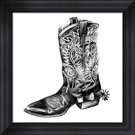 Framed Vintage Cowboy I Print