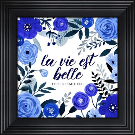 Framed Blue Beautiful I Print