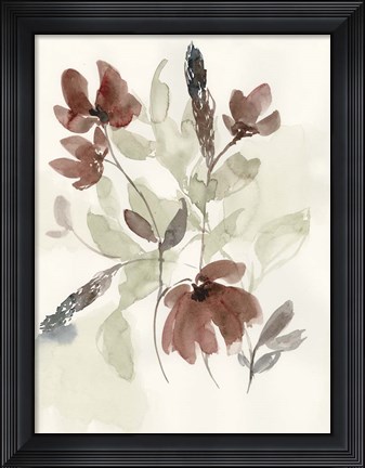 Framed Dusty Flower Composition I Print