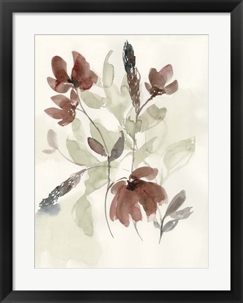 Framed Dusty Flower Composition I Print