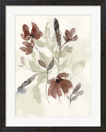 Framed Dusty Flower Composition I Print