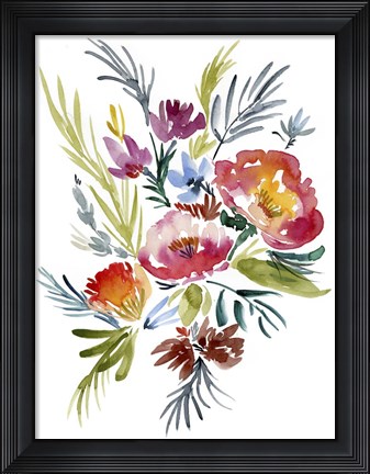 Framed Jeweled Bouquet II Print