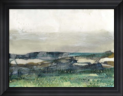 Framed Aqua Hills I Print