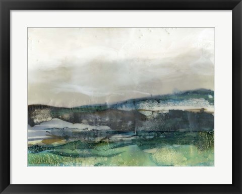 Framed Aqua Hills II Print