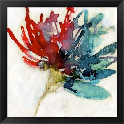 Framed Splashed Flower I Print