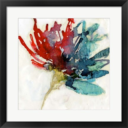 Framed Splashed Flower I Print