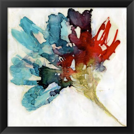 Framed Splashed Flower II Print