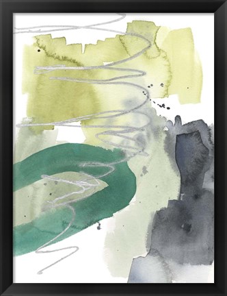 Framed Graffiti Green III Print