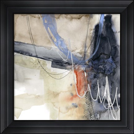 Framed Abstract Coordinates I Print