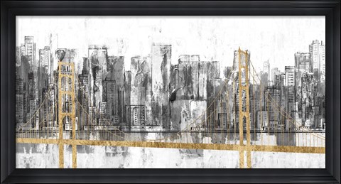 Framed Golden Bridge Panorama Print