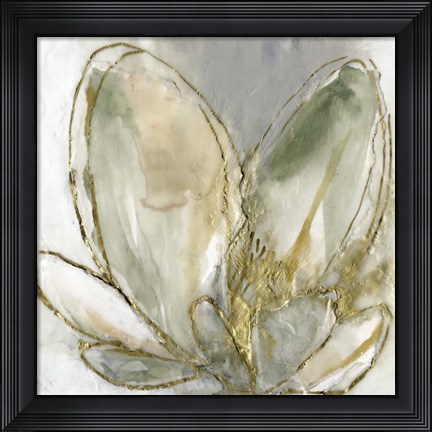 Framed Blooming Gold I Print