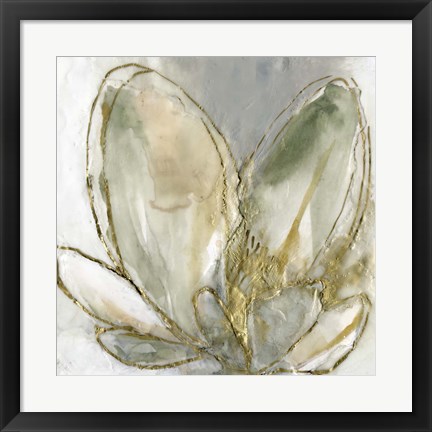 Framed Blooming Gold I Print