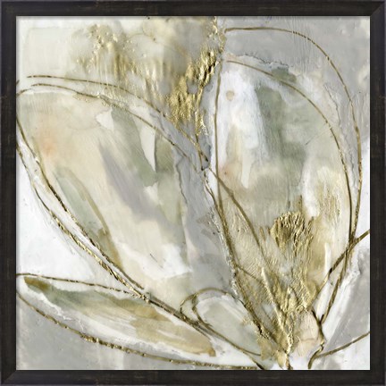 Framed Blooming Gold II Print