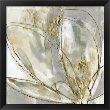 Framed Blooming Gold II Print