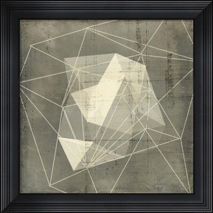 Framed Geomolecule Blueprint I Print