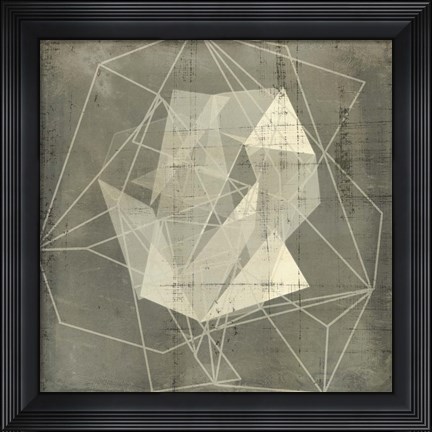 Framed Geomolecule Blueprint II Print