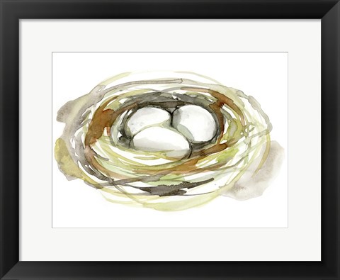 Framed Watercolor Nest I Print