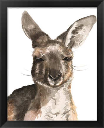 Framed Kangaroo Portrait I Print