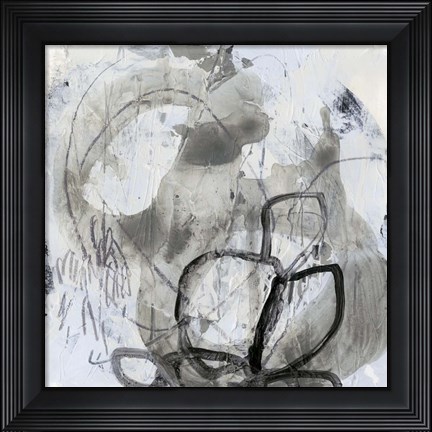 Framed Neutral Swipe I Print