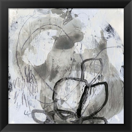 Framed Neutral Swipe I Print