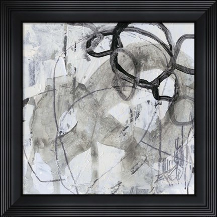 Framed Neutral Swipe III Print