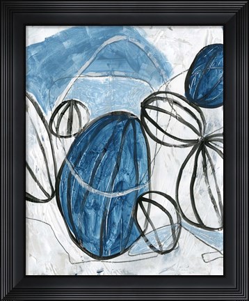 Framed Blue Lanterns III Print