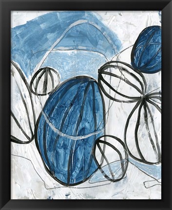 Framed Blue Lanterns III Print