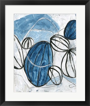 Framed Blue Lanterns III Print