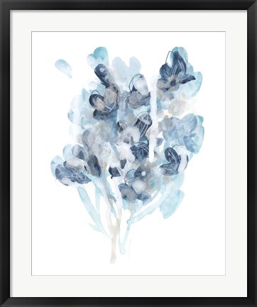 Framed Bluescale Flora I Print