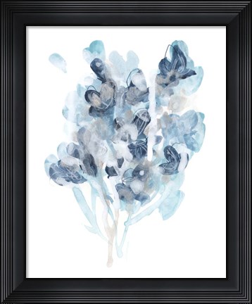 Framed Bluescale Flora I Print