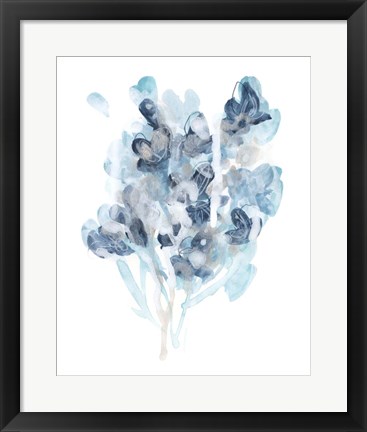 Framed Bluescale Flora I Print