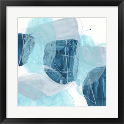 Framed Blue Trance I Print