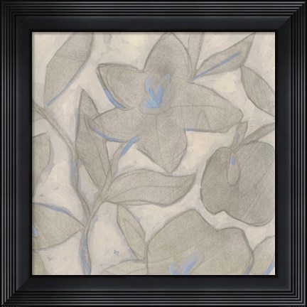 Framed Silvertone Garden II Print