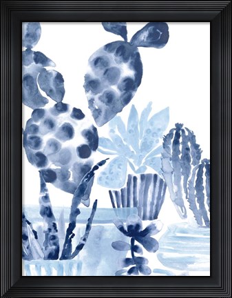Framed Indigo Succulent II Print
