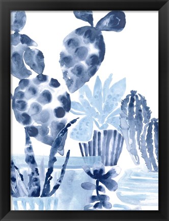 Framed Indigo Succulent II Print