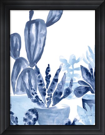 Framed Indigo Succulent IV Print