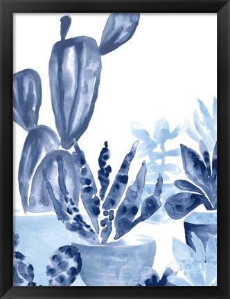 Framed Indigo Succulent IV Print