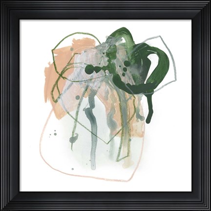 Framed Terracotta Tangle I Print