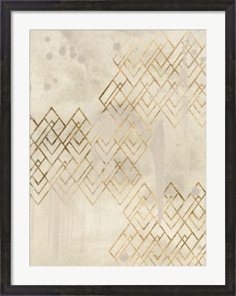 Framed Deco Pattern in Cream I Print