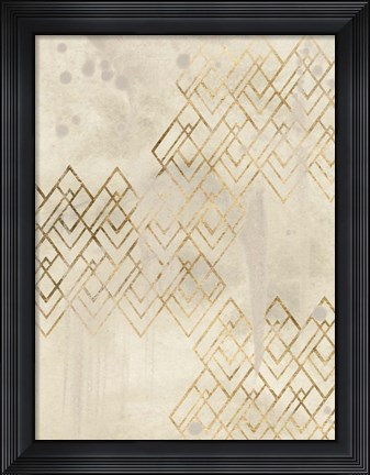 Framed Deco Pattern in Cream I Print