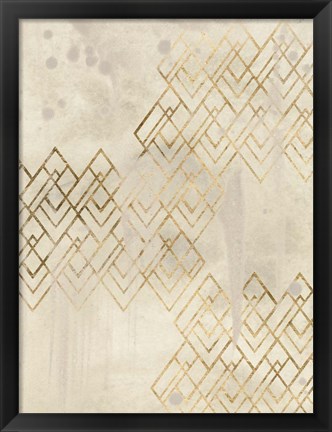 Framed Deco Pattern in Cream I Print