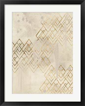 Framed Deco Pattern in Cream I Print