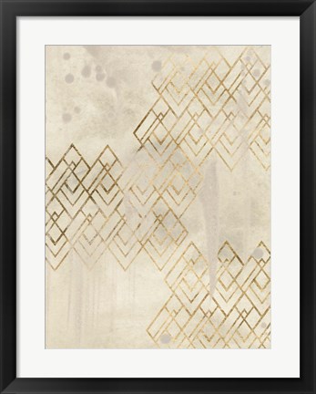 Framed Deco Pattern in Cream I Print