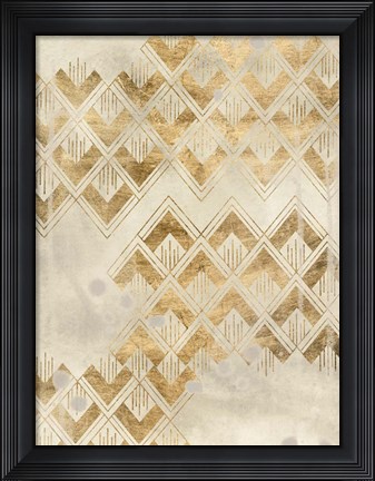 Framed Deco Pattern in Cream II Print