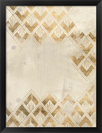 Framed Deco Pattern in Cream III Print