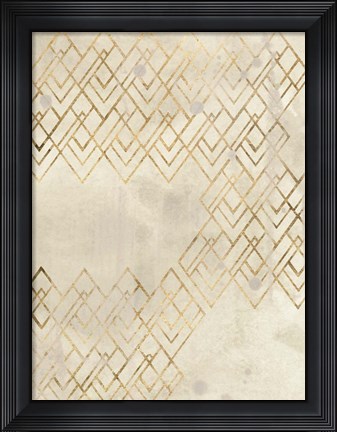 Framed Deco Pattern in Cream IV Print