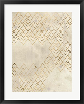 Framed Deco Pattern in Cream IV Print