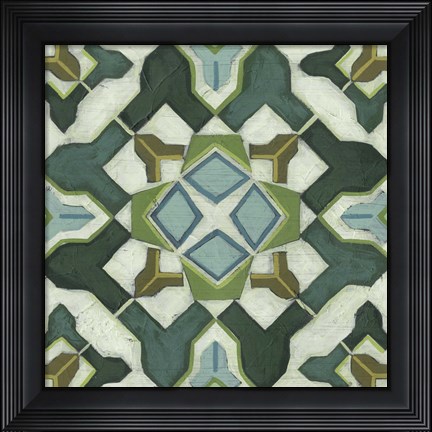 Framed Palm Piazza Tile I Print