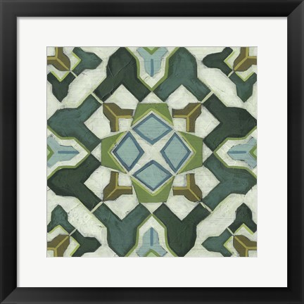 Framed Palm Piazza Tile I Print