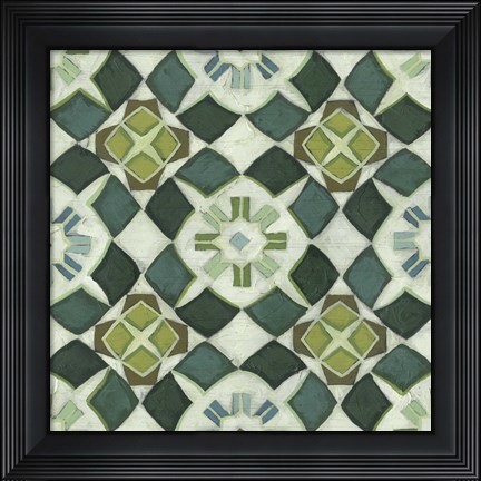 Framed Palm Piazza Tile II Print